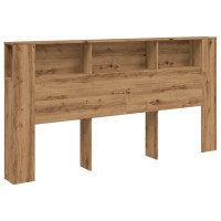 Produktbild för Sänggavel m förvaring artisian ek 200x18,5x102,5 cm konstr. trä