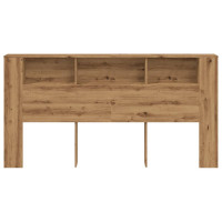 Produktbild för Sänggavel m förvaring artisian ek 200x18,5x102,5 cm konstr. trä