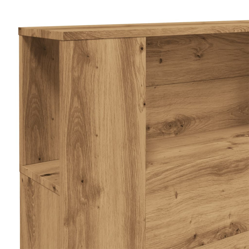 Produktbild för Sänggavel m förvaring artisian ek 200x18,5x102,5 cm konstr. trä
