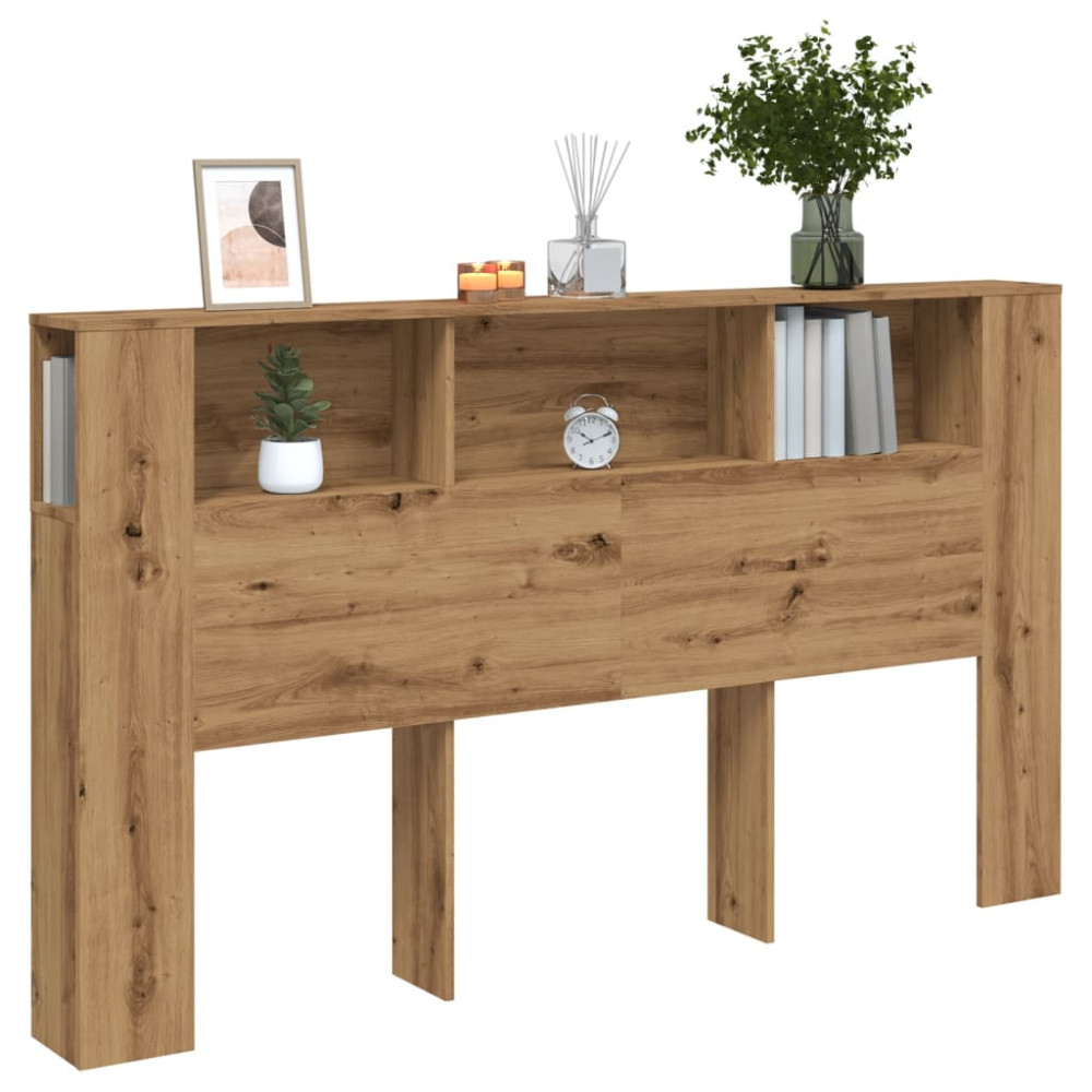 Produktbild för Sänggavel m förvaring artisian ek 180x18,5x102,5 cm konstr. trä