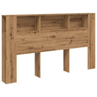 Produktbild för Sänggavel m förvaring artisian ek 180x18,5x102,5 cm konstr. trä