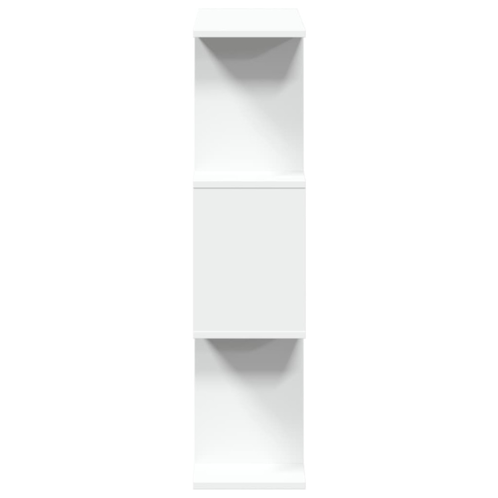 Produktbild för Rumsavdelare bokhylla 3 våningar vit 70x24x97 cm konstruerat trä