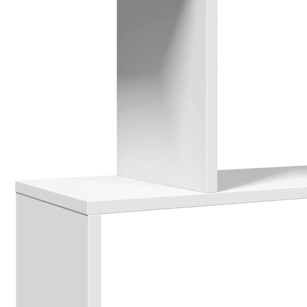 Produktbild för Rumsavdelare bokhylla 3 våningar vit 70x24x97 cm konstruerat trä
