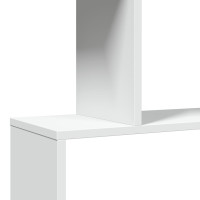Produktbild för Rumsavdelare bokhylla 3 våningar vit 70x24x97 cm konstruerat trä