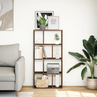 Produktbild för Bokhylla brun ek 60x20x120,5 cm konstruerat trä