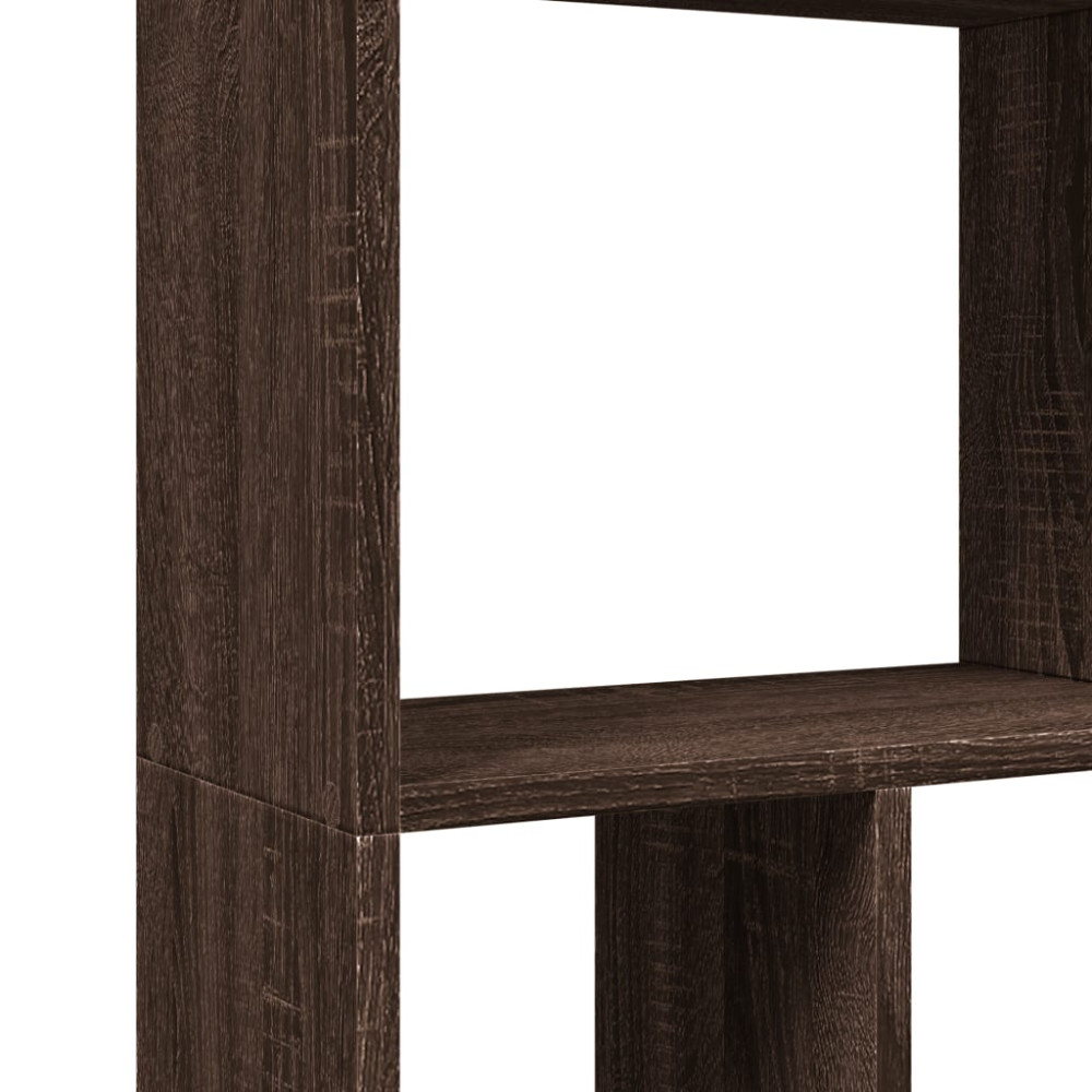 Produktbild för Bokhylla brun ek 60x20x120,5 cm konstruerat trä
