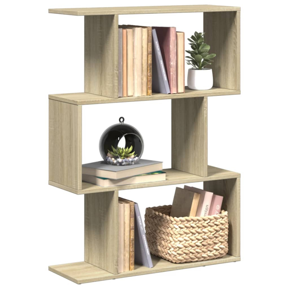 Produktbild för Bokhylla/Rumsavdelare 3 hyllor 70x24x97 cm konstruerat trä