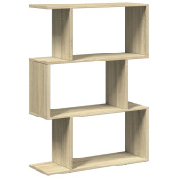 Produktbild för Bokhylla/Rumsavdelare 3 hyllor 70x24x97 cm konstruerat trä