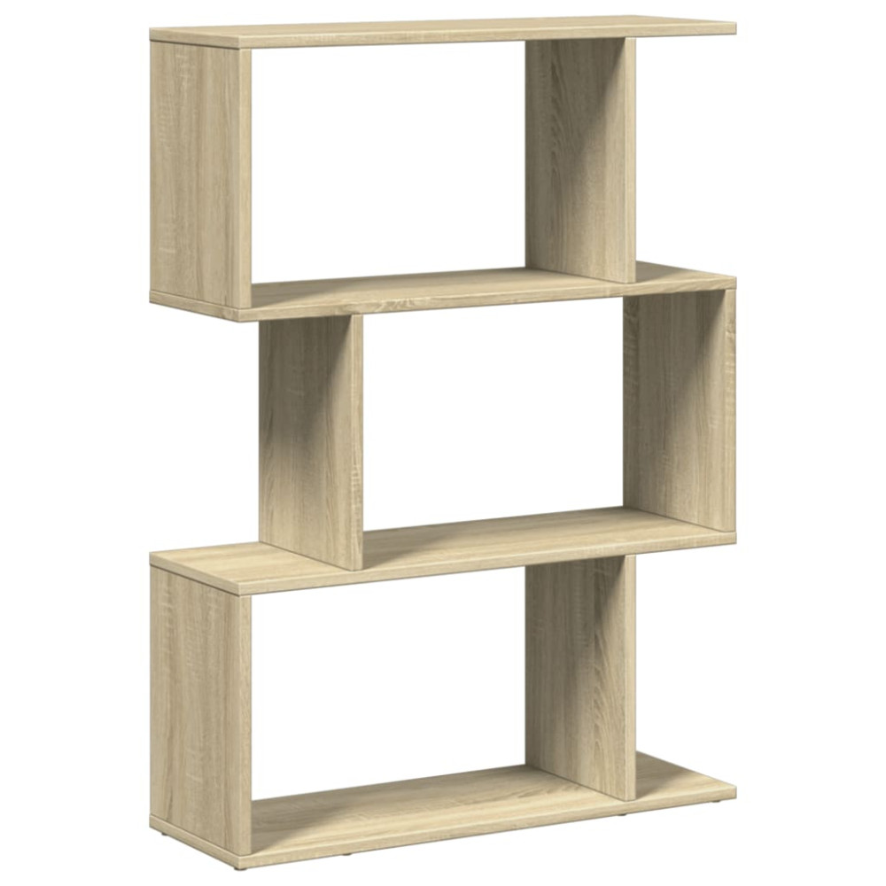 Produktbild för Bokhylla/Rumsavdelare 3 hyllor 70x24x97 cm konstruerat trä