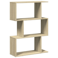 Produktbild för Bokhylla/Rumsavdelare 3 hyllor 70x24x97 cm konstruerat trä