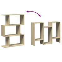 Produktbild för Bokhylla/Rumsavdelare 3 hyllor 70x24x97 cm konstruerat trä