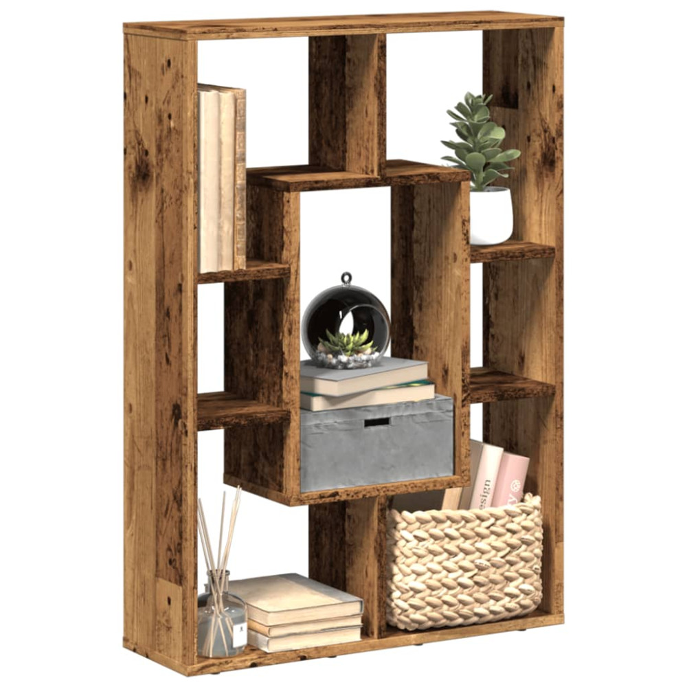 Produktbild för Bokhylla åldrat trä 63x20x90 cm konstruerat trä