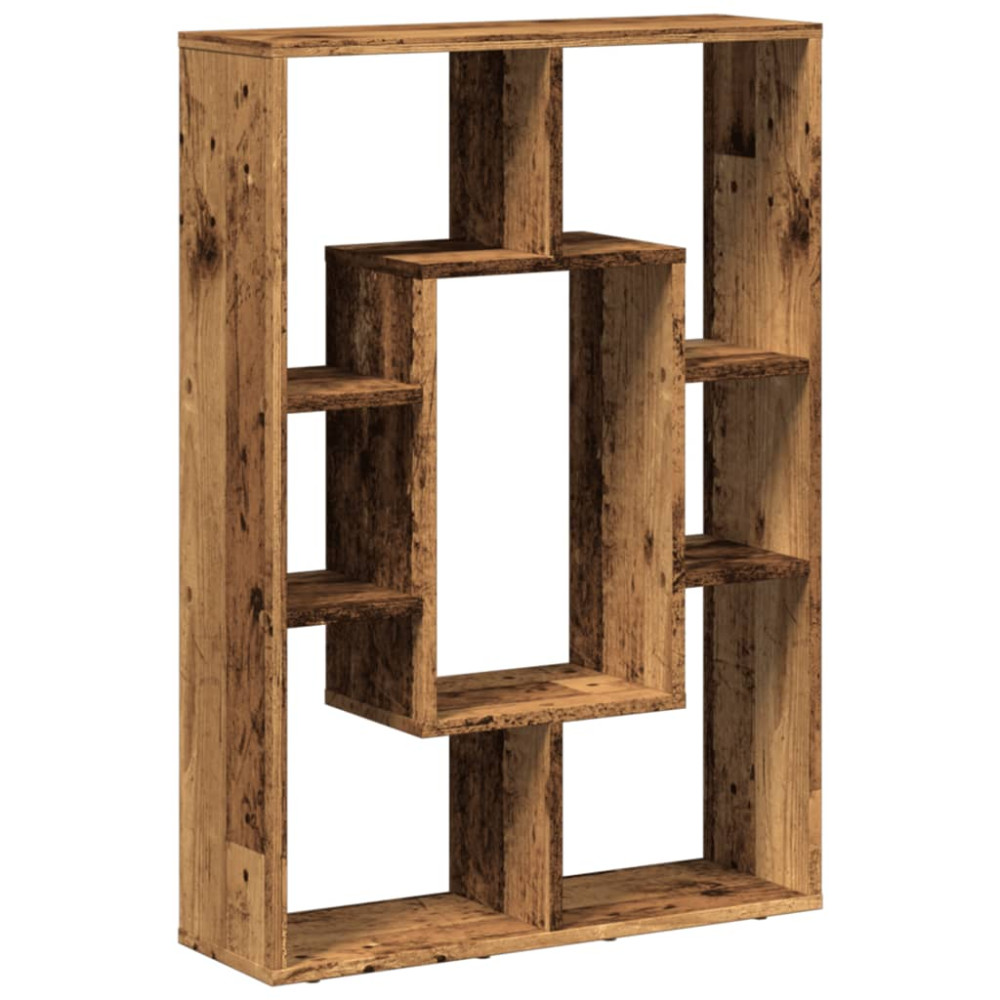 Produktbild för Bokhylla åldrat trä 63x20x90 cm konstruerat trä