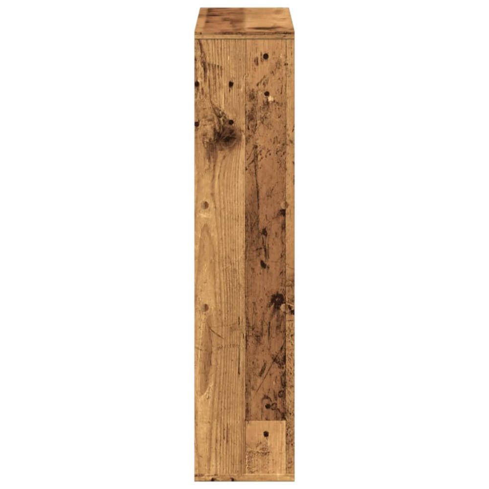 Produktbild för Bokhylla åldrat trä 63x20x90 cm konstruerat trä