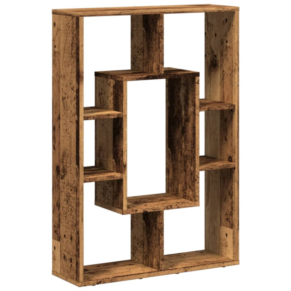 Produktbild för Bokhylla åldrat trä 63x20x90 cm konstruerat trä