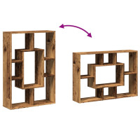 Produktbild för Bokhylla åldrat trä 63x20x90 cm konstruerat trä