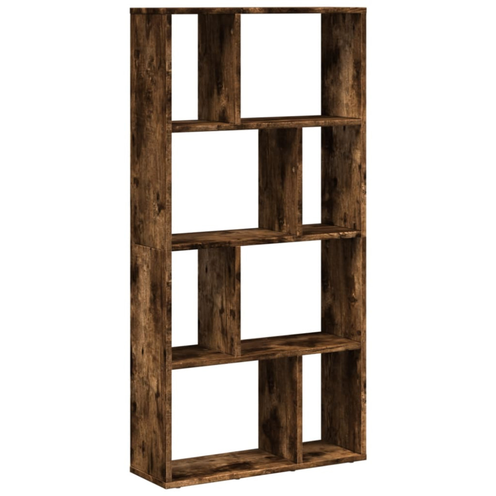 Produktbild för Bokhylla rökfärgad ek 60x20x120,5 cm konstruerat trä