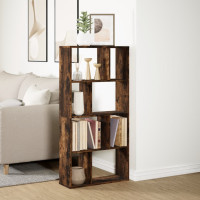 Produktbild för Bokhylla rökfärgad ek 60x20x120,5 cm konstruerat trä