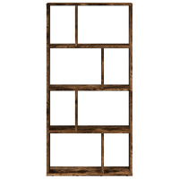 Produktbild för Bokhylla rökfärgad ek 60x20x120,5 cm konstruerat trä