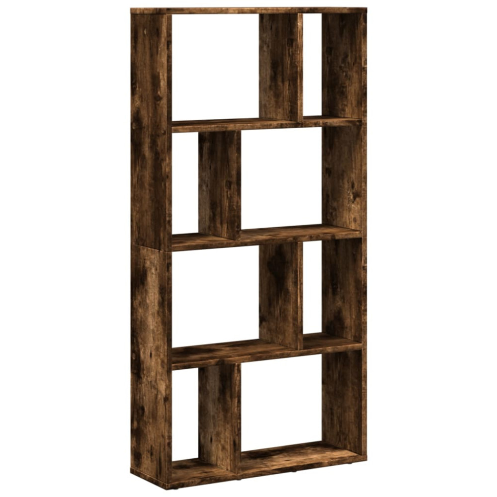 Produktbild för Bokhylla rökfärgad ek 60x20x120,5 cm konstruerat trä