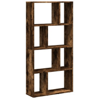 Produktbild för Bokhylla rökfärgad ek 60x20x120,5 cm konstruerat trä
