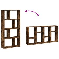 Produktbild för Bokhylla rökfärgad ek 60x20x120,5 cm konstruerat trä