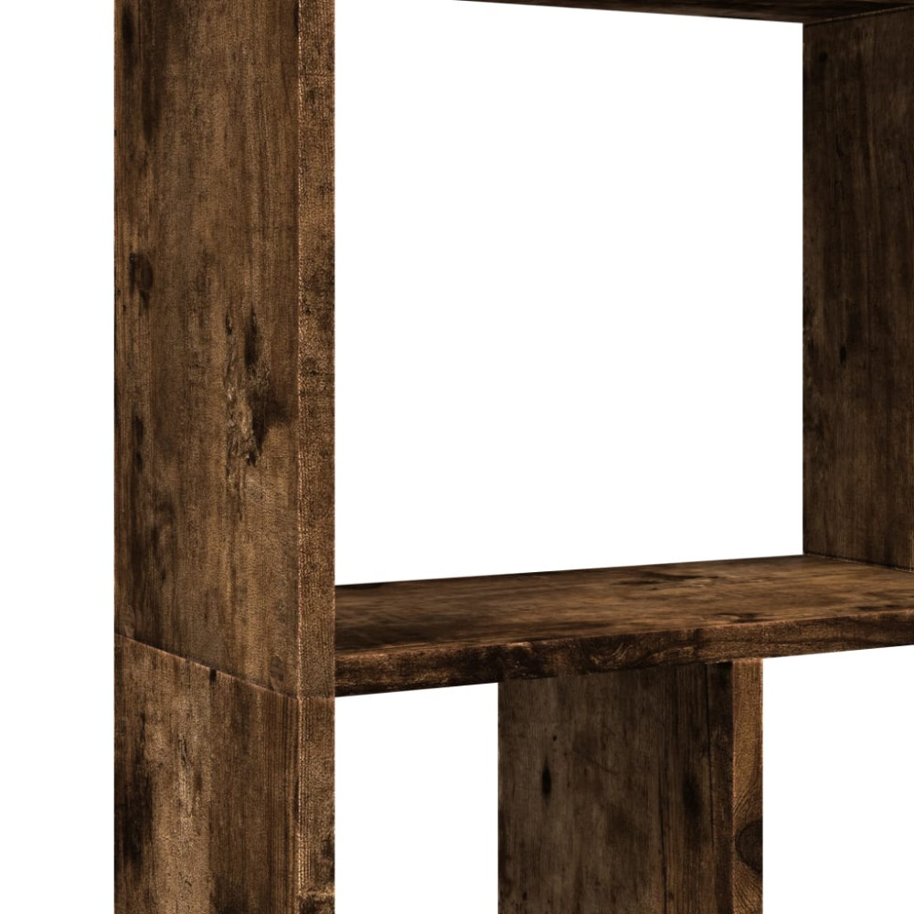 Produktbild för Bokhylla rökfärgad ek 60x20x120,5 cm konstruerat trä