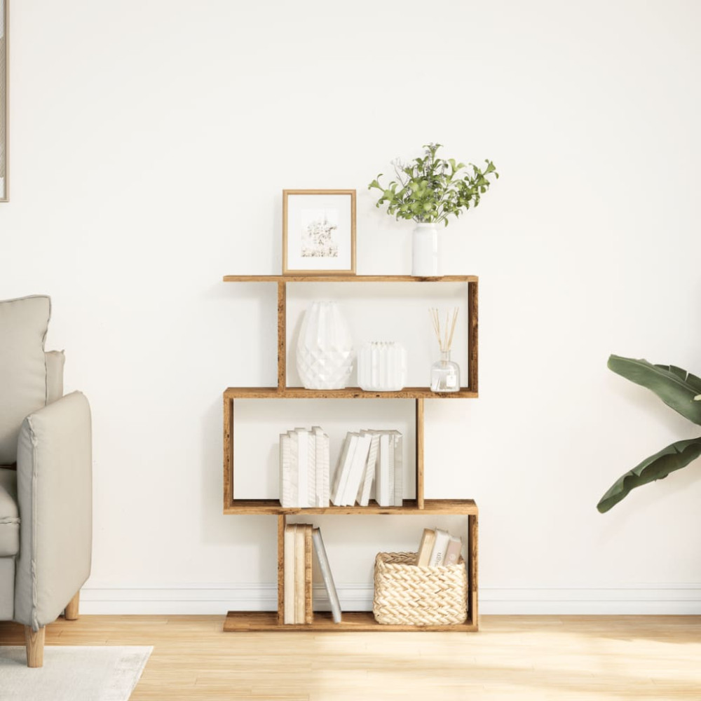 Produktbild för Bokhylla/Rumsavdelare 3 hyllor 70x24x97 cm konstruerat trä
