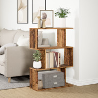 Produktbild för Bokhylla/Rumsavdelare 3 hyllor 70x24x97 cm konstruerat trä