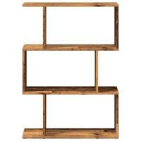 Produktbild för Bokhylla/Rumsavdelare 3 hyllor 70x24x97 cm konstruerat trä