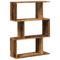 Produktbild för Bokhylla/Rumsavdelare 3 hyllor 70x24x97 cm konstruerat trä