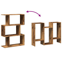 Produktbild för Bokhylla/Rumsavdelare 3 hyllor 70x24x97 cm konstruerat trä