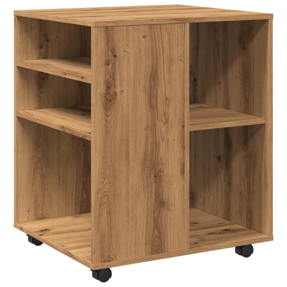 Produktbild för Skåp med hjul artisan ek 60x53x72 cm konstruerat trä