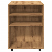 Produktbild för Skåp med hjul artisan ek 60x53x72 cm konstruerat trä