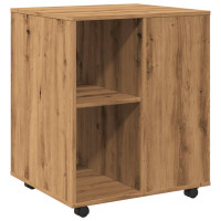 Produktbild för Skåp med hjul artisan ek 60x53x72 cm konstruerat trä