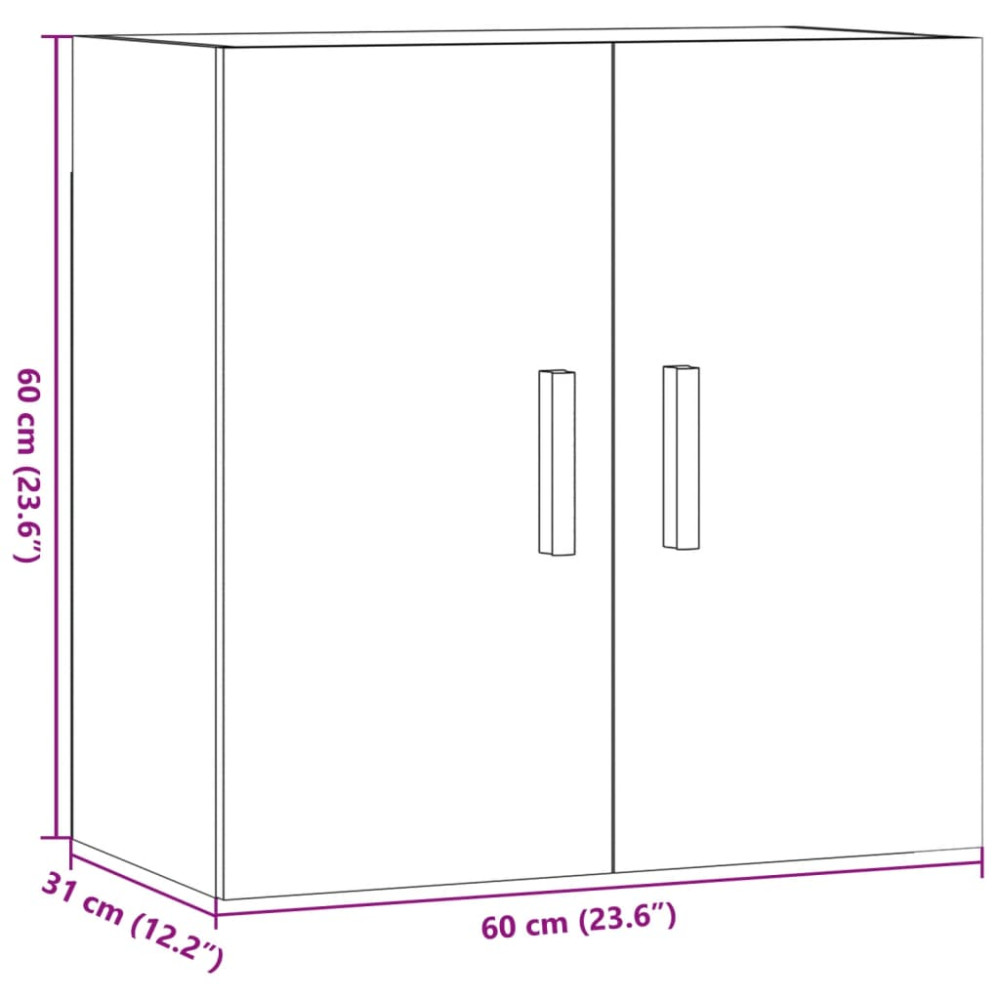 Produktbild för Väggskåp åldrat trä 60x31x60 cm konstruerat trä