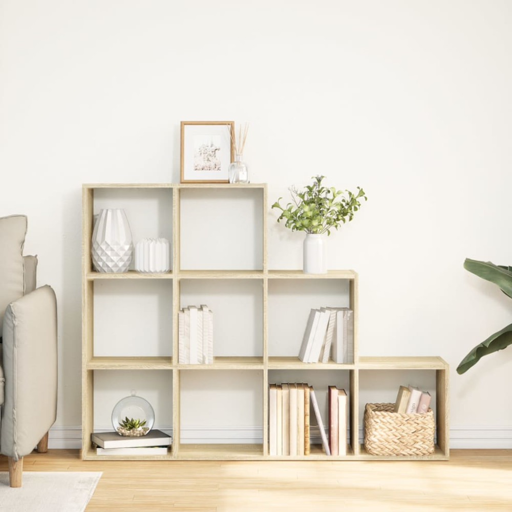 Produktbild för Bokhylla/Rumsavdelare 3 hyllor 137,5x29x103,5cm konstruerat trä