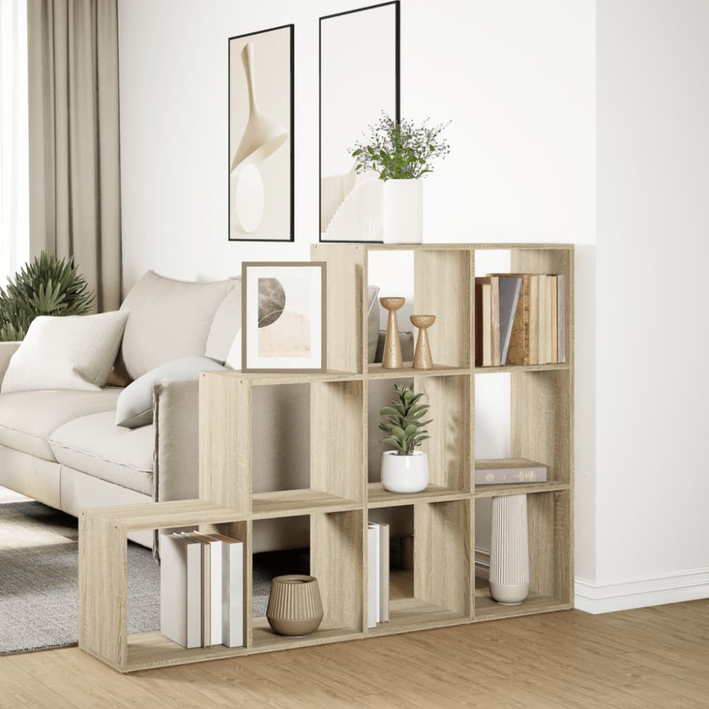 Produktbild för Bokhylla/Rumsavdelare 3 hyllor 137,5x29x103,5cm konstruerat trä