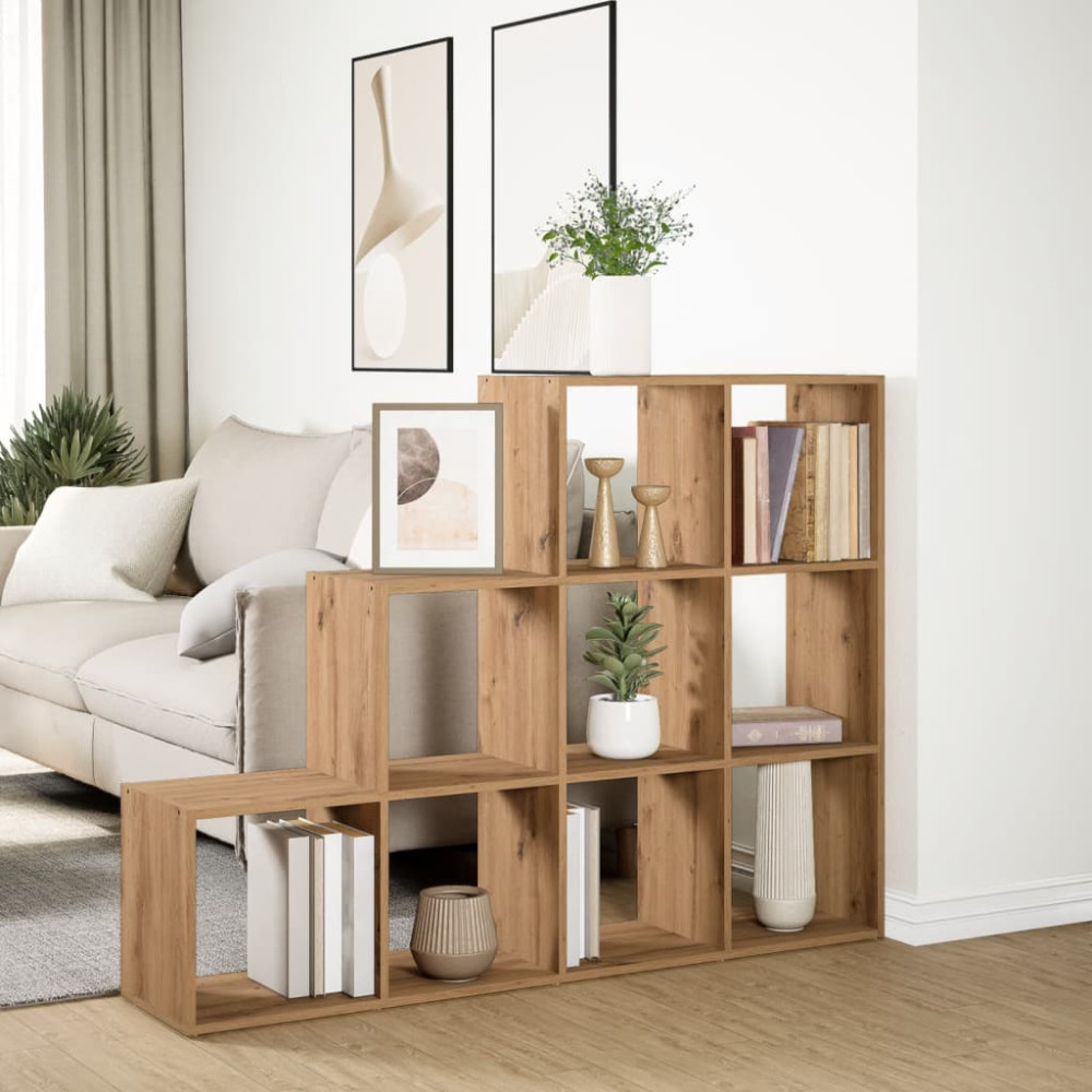Produktbild för Bokhylla/Rumsavdelare 3 hyllor 137,5x29x103,5cm konstruerat trä