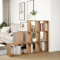 Produktbild för Bokhylla/Rumsavdelare 3 hyllor 137,5x29x103,5cm konstruerat trä