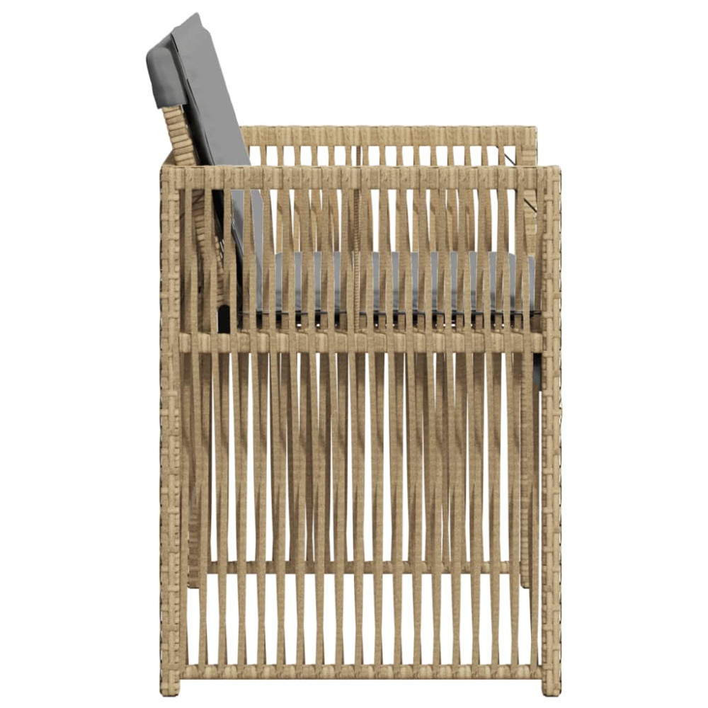 Produktbild för Trädgårdsstolar med dynor 4 st blandad beige konstrotting