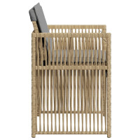 Produktbild för Trädgårdsstolar med dynor 4 st blandad beige konstrotting