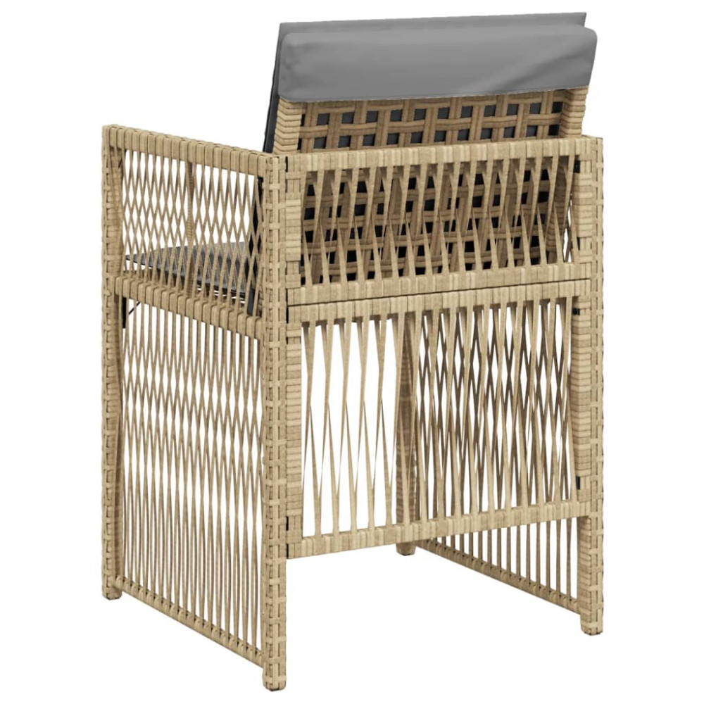 Produktbild för Trädgårdsstolar med dynor 4 st blandad beige konstrotting