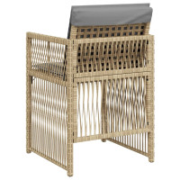 Produktbild för Trädgårdsstolar med dynor 4 st blandad beige konstrotting