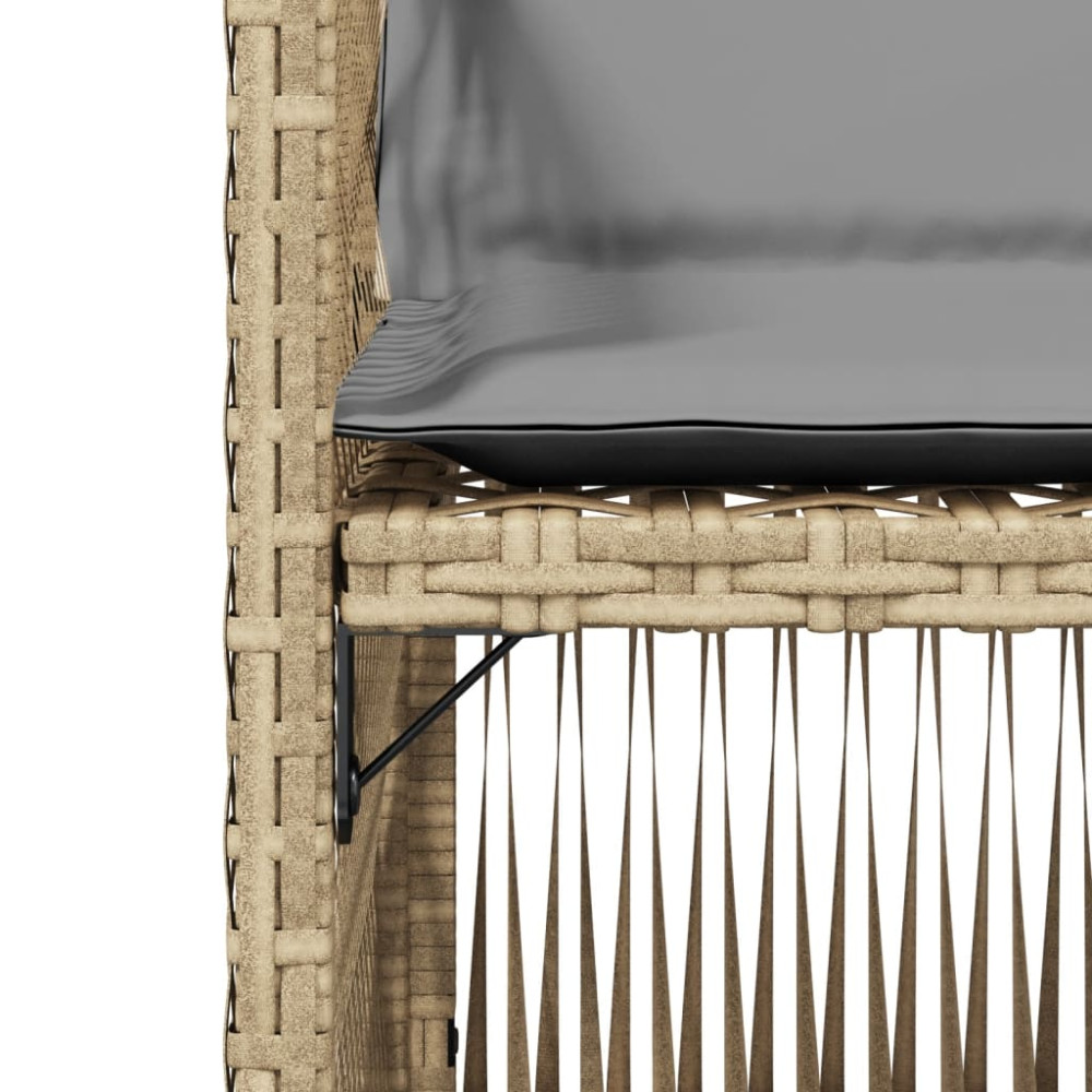 Produktbild för Trädgårdsstolar med dynor 4 st blandad beige konstrotting