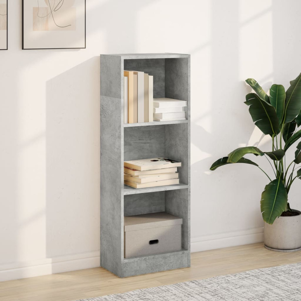 Produktbild för Bokhylla betonggrå 40x24x109 cm konstruerat trä