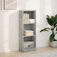 Produktbild för Bokhylla betonggrå 40x24x109 cm konstruerat trä