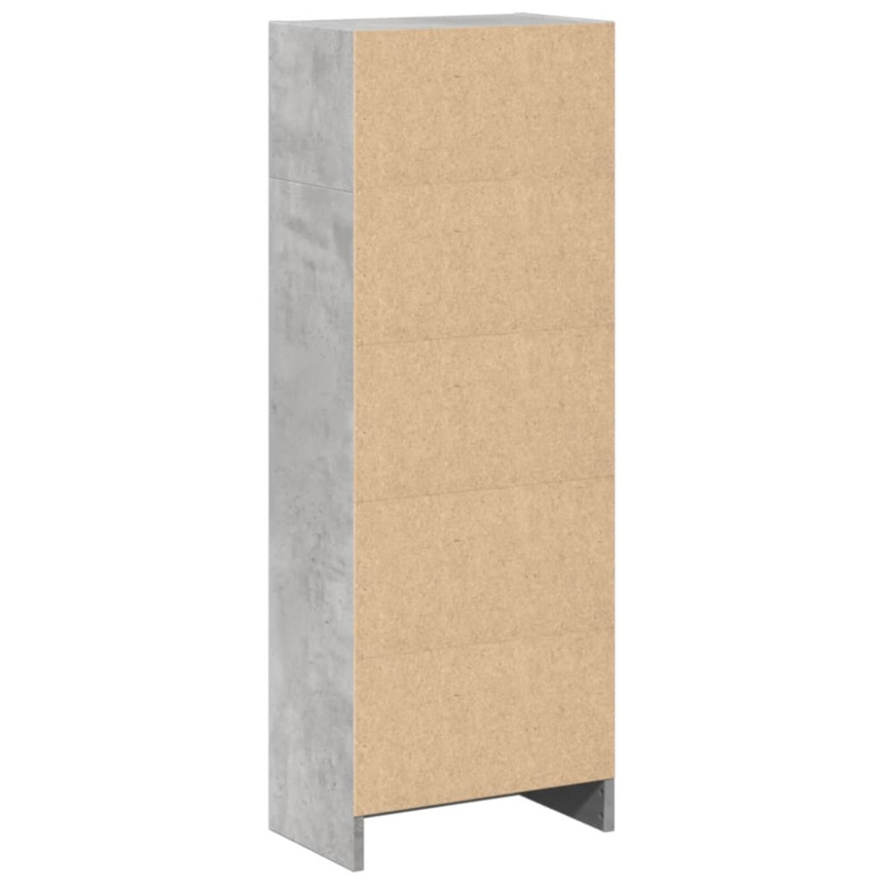 Produktbild för Bokhylla betonggrå 40x24x109 cm konstruerat trä