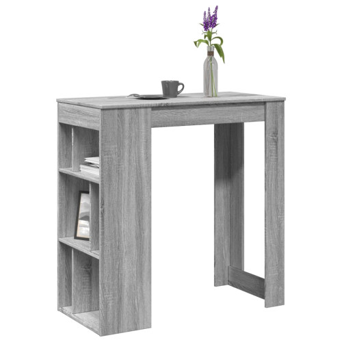 vidaXL Barbord med ställ grå sonoma-ek 102x50x103,5 cm konstruerat trä