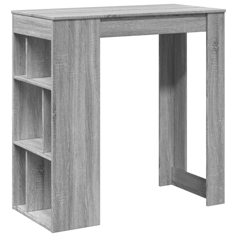 Produktbild för Barbord med ställ grå sonoma-ek 102x50x103,5 cm konstruerat trä